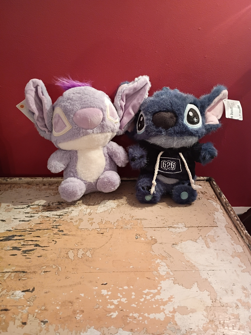 Disney Plush Stitch and Angel Dolls - Purple & Blue